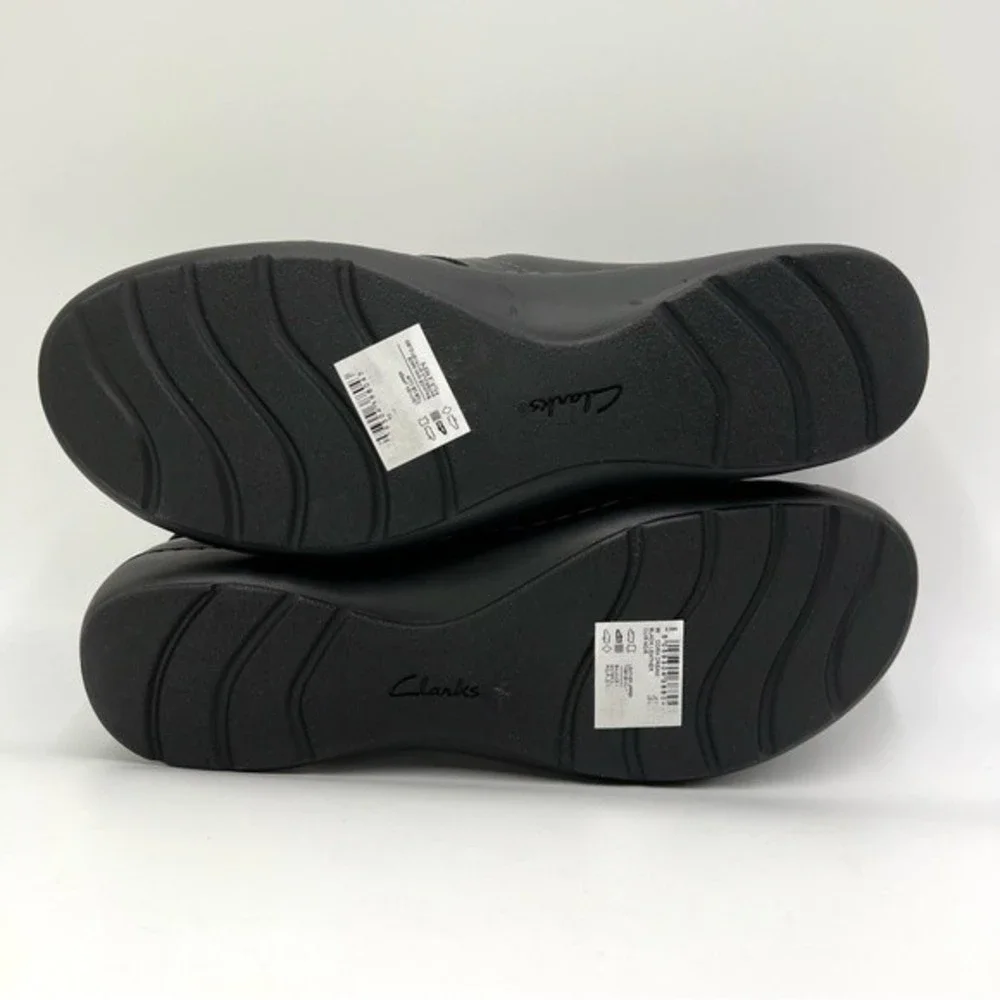 Clarks Size 9 Cora Dream Black Leather Fisherman Style Casual‎ Comfort Shoes
